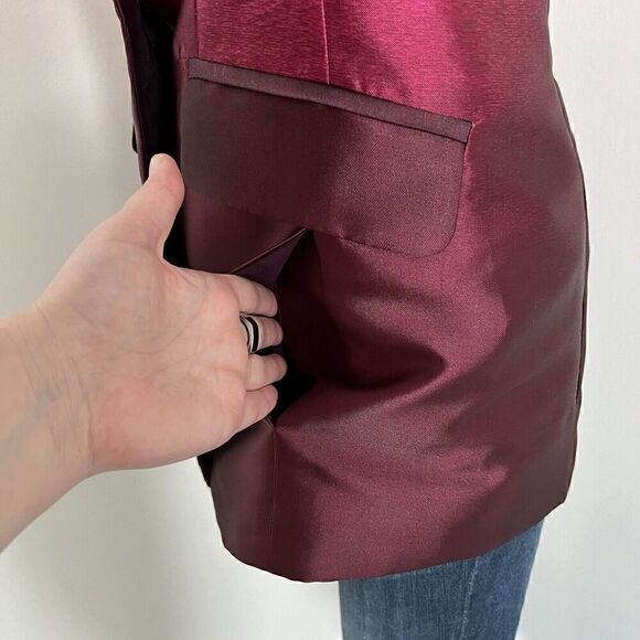 Carlisle Collection Womens Blazer Jacket Size 2 Pink Ombre Single Button Dip Dye - Picture 6 of 9